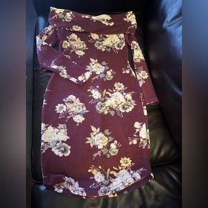 Off the shoulder floral dress by Charlotte Russe.